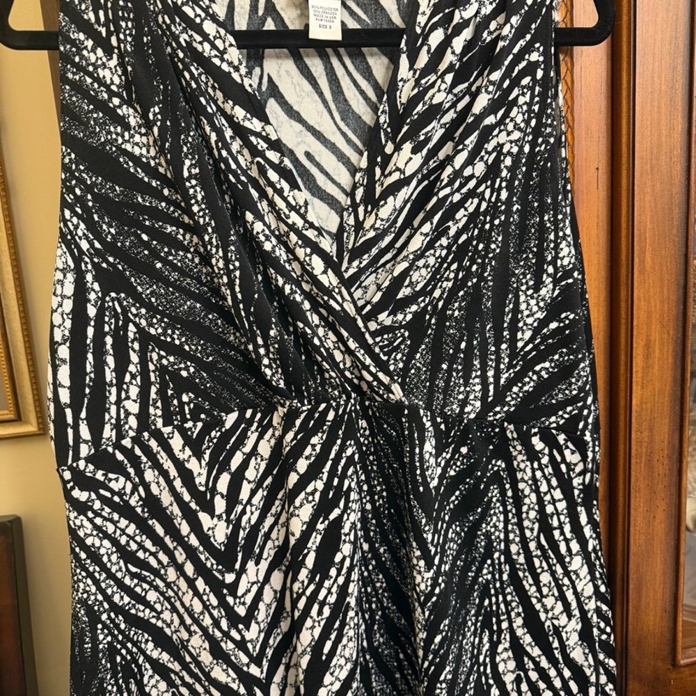 Chico's Zebra Print Black and White Top size 3 / xl
